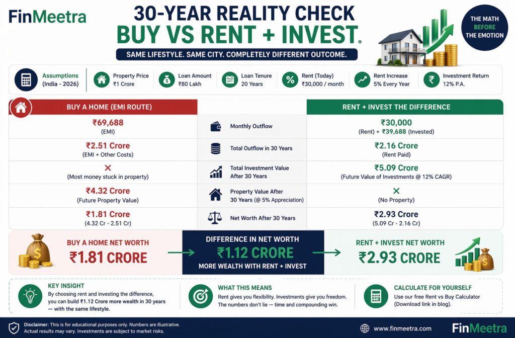 Buy Vs Rent - 30 yeaars Reality Check - FinMeetra
